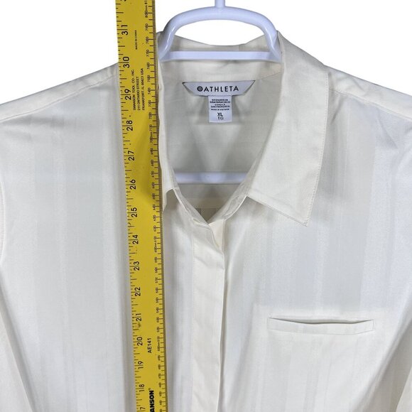 Athleta Urbanite 2.0 Womens XL Button Up Long Sleeve Tunic Top Blouse Minimalist - Picture 13 of 16